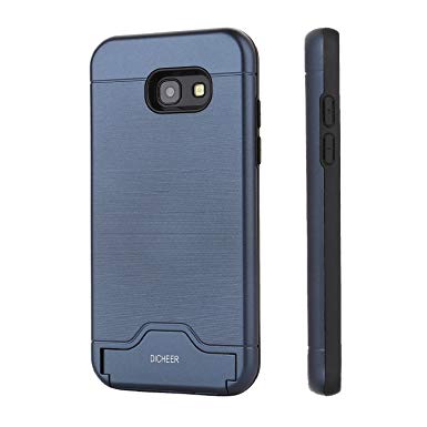Galaxy A5 2017 Case,DICHEER Rugged Armor Case Resilient Shock Absorption,A Card Slot,Kickstand,Defender Protective Case Samsung Galaxy A5 2017 - Blue
