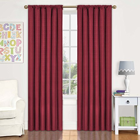 Eclipse Kids Kendall Blackout Thermal Curtain Panel,Chili,63-Inch