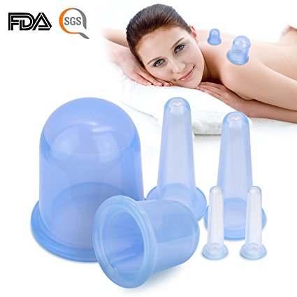 6 PCS Medihealer Silicone Cupping Therapy Set Massage Suction Vacuum Cup Sets Anti Cellulite Anti-aging Cups Kit Transparent for Face Body Massager
