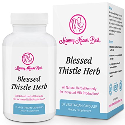 Blessed Thistle Herb Lactation Aid Support Supplement for Breastfeeding Mothers - 60 Vegetarian Capsules - All Natural Herbal Remedy for Increased Milk Production for Nursing Moms