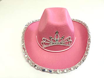GiftExpress LED Blinking Pink Tiara Cowboy hat
