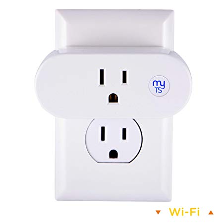 myTouchSmart WiFi Smart Plug, Indoor Mini Outlet, No Hub Required, On/Off Control, Presets, Schedule Seasonal Lights, 1 Touch Programming, Wi-Fi Switch Works with Alexa, Google Assistant, 39844