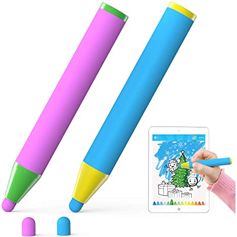 AWAVO Kids Stylus Pen for All Ages-Fun Crayon Capacitive Pen, compatible with iPads and iPhones, Capacitive Touchscreen Tablets, Smartphones