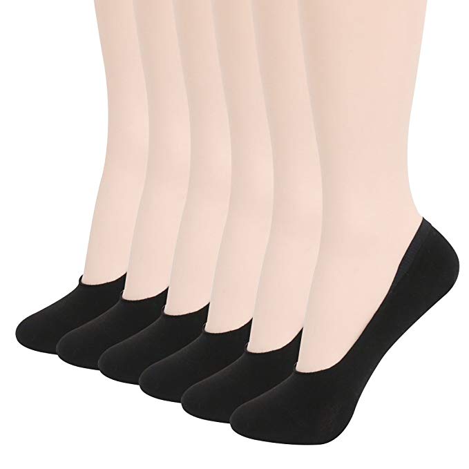 Women's No Show Socks 6 Pairs - Value-Pack Anti-Slip Low Cut Socks By Sockspree