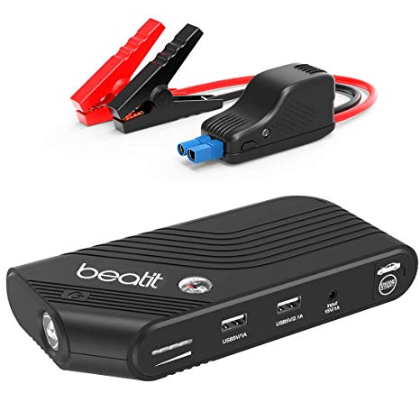 Beatit B9 PRO 600A 14000mAh Portable Car Jump Starter (Up to 5.5L Gas or 4.0L Diesel Engines),12V Auto Battery Booster,Dual USB Phone Charger Power Pack with Smart Jumper Cables,Flashlight & Compass