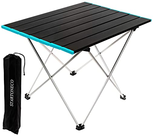Folding Table, Rugged Camp-Portable Camping Table, Aluminum Collapsible Table top, Ultralight Compact with Carry Bag for Outdoor, Beach, BBQ, Picnic, Cooking, Festival, Indoor, Office (Medium)
