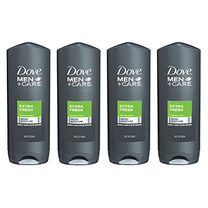 Dove Men Care Body and Face Wash, Extra Fresh, 18 oz, 4 Count