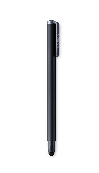 Bamboo Wacom Solo Smart Stylus (4th Generation) in Black/Ergonomic Capacitive Touch Pen with Carbon Fiber Tip for Apple, Android & Windows Touchscreen Input Devices