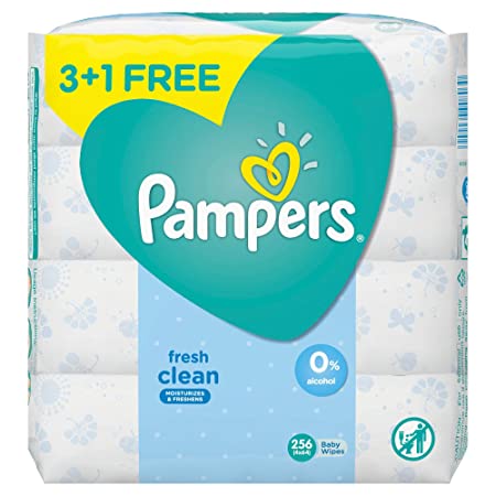 Pampers Fresh Clean Baby Wipes - 64 Wipes/Pack (Buy 3 Packs Get 1)