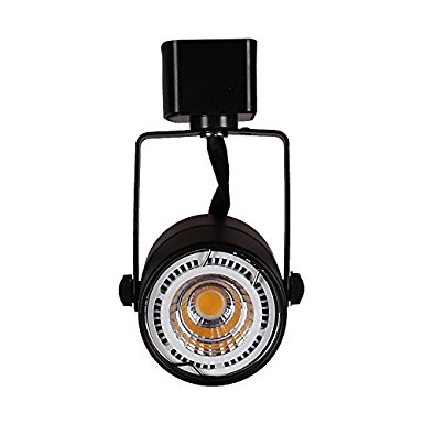 KING SHA Black 3-Wire Connection GU10 LED Track Lighting Head - With 7 Watt LED Bulb 3000K Warm White CRI82 Dimmable