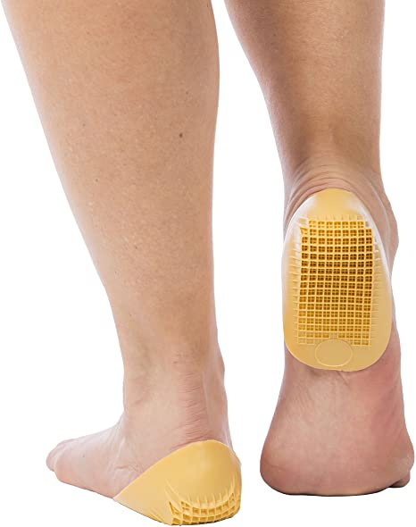 Tuli's Classic Heel Cups, Shock Absorption and Cushion Inserts for Plantar Fasciitis and Heel Pain Relief, Yellow, Regular