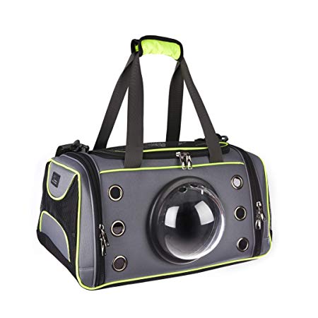 Wonder Creature Pet Carrier Dog and Cat Carrier Pet Travel Bag Transparent Breathable Space Capsule Design for Small Dog Cat Kittens Puppies Premium Quality 16.1" x 9.8" x 9.4"