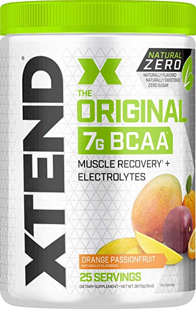 Scivation Xtend Natural Zero BCAA Powder, Branched Chain Amino Acids, BCAAs, No Artificial Colors, Flavors, or Sweeteners, Orange Passionfruit, 25 Servings