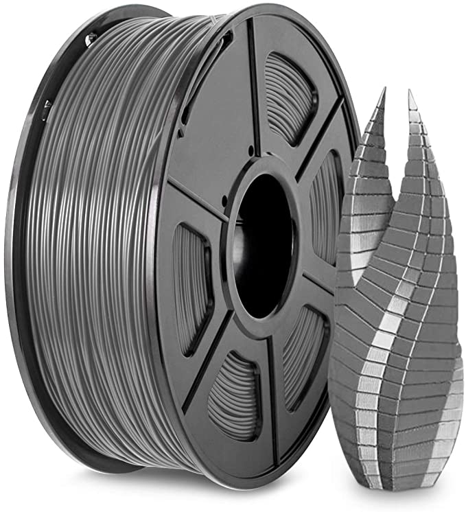 PLA Filament, 1.75mm 3D Printer Filament, PLA 3D Printing 1KG Spool, Dimensional Accuracy  /- 0.02mm, Grey