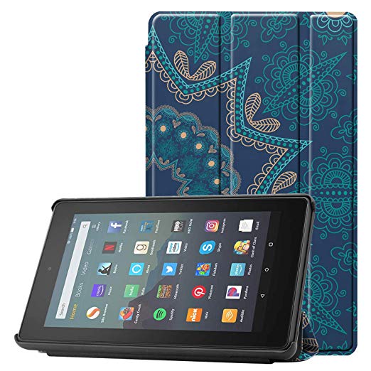 Famavala Shell Case Cover Compatible with All-New Fire 7 Tablet [9th Generation, 2019 Release] (CoinFlower)