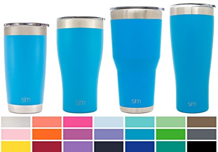 Simple Modern 22oz Slim Cruiser Tumblers - Vacuum Insulated Travel Mugs Personalized Canteen - 22 oz Double Wall Blue 18/8 Stainless Steel - Sky