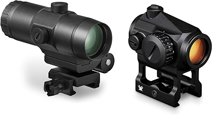 Vortex Optics Crossfire Red Dot Sight (CF-RD2) & 3X Magnifier w/Built-in Flip Mount (VMX-3T)