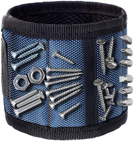 Magnetic Wristband Gifts for Birthday Father's day Christmas, Unique Tool for Holding Screws Gadgets Gift for Men, Dad, Husband, Boyfriend, Handyman mechanics (Blue)