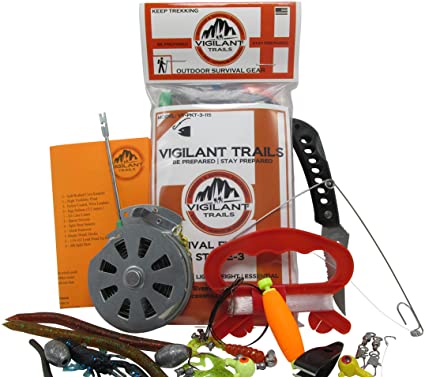 Vigilant Trails Pocket Survival Fishing Kit Stage 3. Includes Both Passive & Active Means to Catch Fish