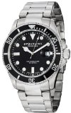 Stuhrling Original Mens 41702 Aquadiver Regatta Espora Swiss Quartz Date Professional Diver Black Dial Watch