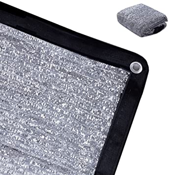 Rovey 70% 6.5ft x 10ft Knitted Aluminet Shade Cloth Panels Sun Block Reflective