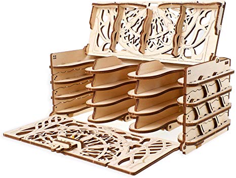 Ugears Wooden Card Holder for Board Games, DIY, Best Playing Card Holder for Self Assembling