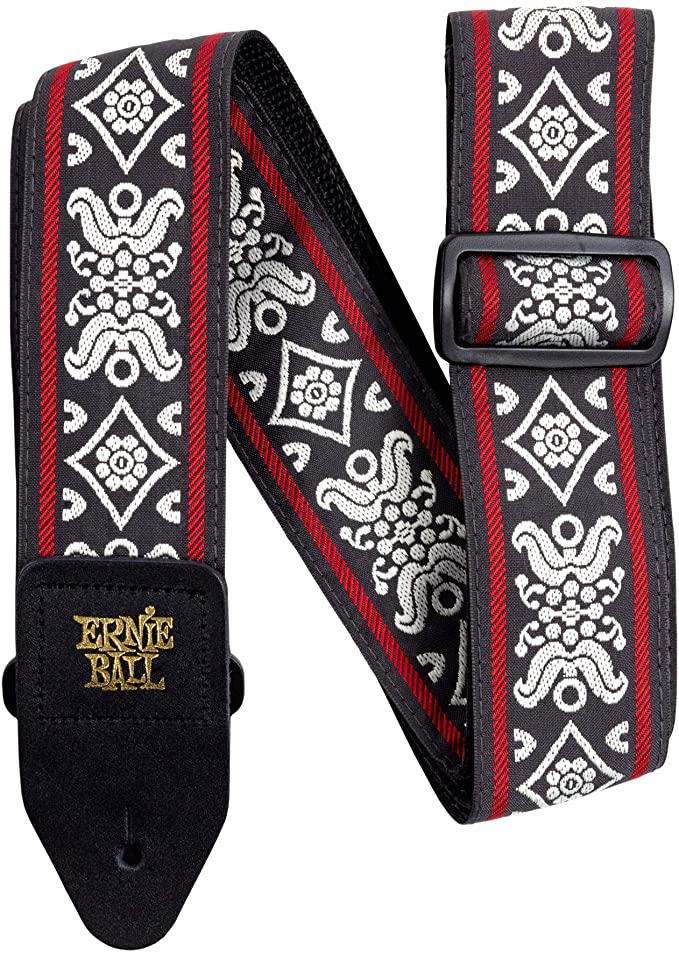 Ernie Ball Blackjack Red Jacquard Guitar Strap (P04669)