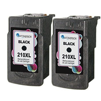 InkTonerBox Canon PG 210XL 2973B001 High Yield 2 Black Remanufactured Ink Cartridge Replacement Compatible With MP240 MP270 MP495 MX360 MX340 Show Ink Level