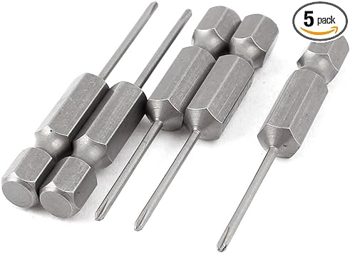 uxcell a15060400ux0163 1/4 Inch Hex Shank 1.5mm PH000 Magnetic Phillips Screwdriver Bits 5pcs (Pack of 5)