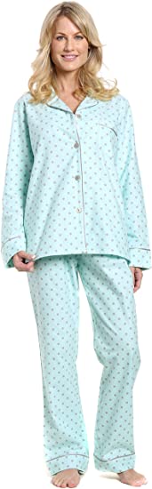 Noble Mount Flannel Pajamas Women, 2Pc Pajama Set for Women, Winter Pajamas for Women