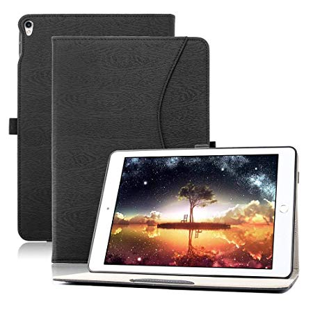 iPad 9.7 Case for 2018 iPad 6th Generation/2017 iPad 5th Generation/iPad Pro 9.7/iPad Air 2/iPad Air - PU Leather - Ultra Slim Lightweight Stand - Smart Cover for iPad 9.7 Inch (Black)