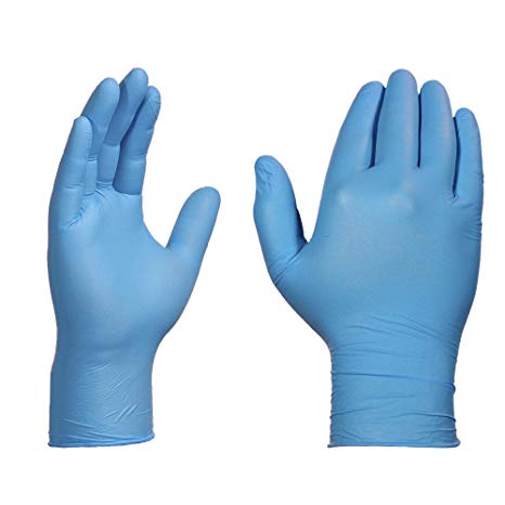 AMMEX Blue Nitrile Exam 4 Mil Disposable Gloves - Exam Grade, Powder-Free, Textured, Non-Sterile, Small, Box of 100