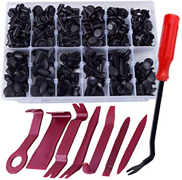MAXTUF Car Retainer Clips, 240Pcs Plastic Fastener Kits and Auto Trim Removal Tool Set,12 Types Push Pin Rivet Meet Your More Need for BMW Benz Mazda GM Ford Toyota Honda