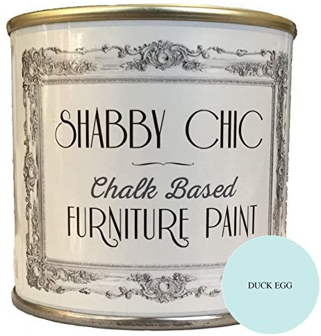 Shabby Chic Chalk Based Furniture Paint - Duck Egg 250ml - Chalked, Use on Wood, Stone, Brick, Metal , Plaster or Plastic, No Primer Needed, Made in the UK