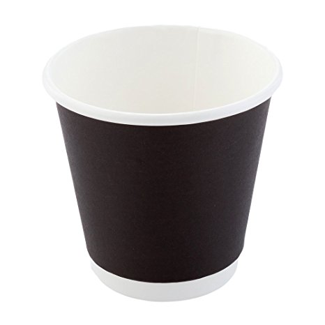 Disposable Coffee Cups, Paper Hot Cup, Hot Drink Cup - Double Wall Coffee and Tea Cup - 8 oz - Black - 25ct Box - Restaurantware