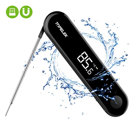 Cooking Thermometer,[Rechargeable&Waterproof] TOPELEK Digital 3-Second Instant Read Kitchen Cooking Meat Thermometer with Sensitive Touchable Button,Digital LCD,Auto Off Cooking Thermometer for Home,Kitchen,Grill, BBQ,Turkey,Milk,Candy,Smoker