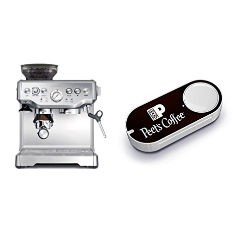 Breville BES870XL Barista Express Espresso Machine & Peet's Coffee Dash Button