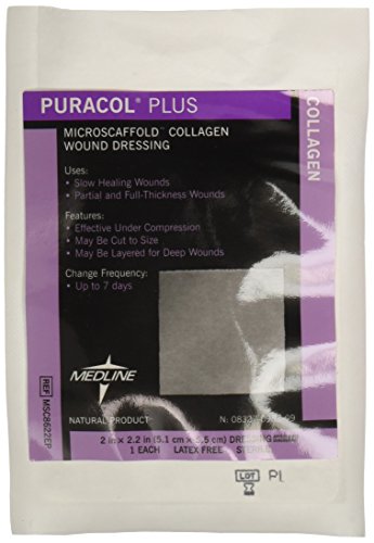 Medline MSC8622EPZ Puracol Plus Collagen Dressings, 2" x 2" (Pack of 10)