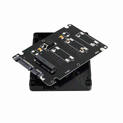 QNINE mSATA Adapter to 2.5 SATA Enclosure, 50mm Mini SATA SSD Hard Drive Converter to 2.5 Inch SATA 3.0 Card with 7mm Case (Black)