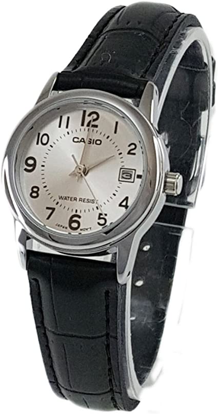 Casio Women's LTPV002L-7B Black Leather Quartz Watch