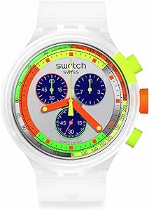 Swatch Casual Watch Transparent Quartz Plastic NEON JELLY