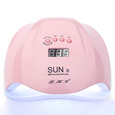 UV LED Nail Lamp Dryer Machine Smart Auto-sensing with 4 Timer Setting 10/30/60/99 Second Timer Pink