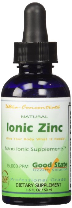 Good State Liquid Ionic Zinc Ultra Concentrate Drops, 15 mg, 1.6 Fluid Ounce - 100 servings per bottle