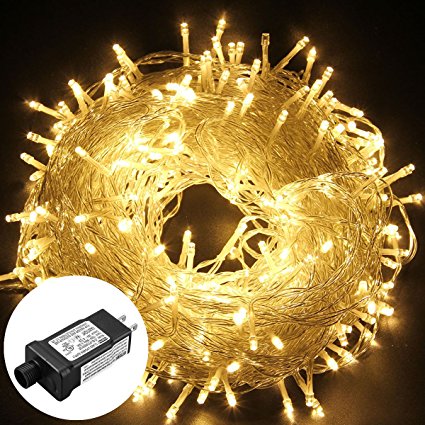 Excelvan Safe Low Voltage 8 Modes 250 LEDs 50m/164ft Dimmable Fairy String Lights for Bedroom Patio Garden Gate Yard Party Wedding Christmas Decoration, Warm White