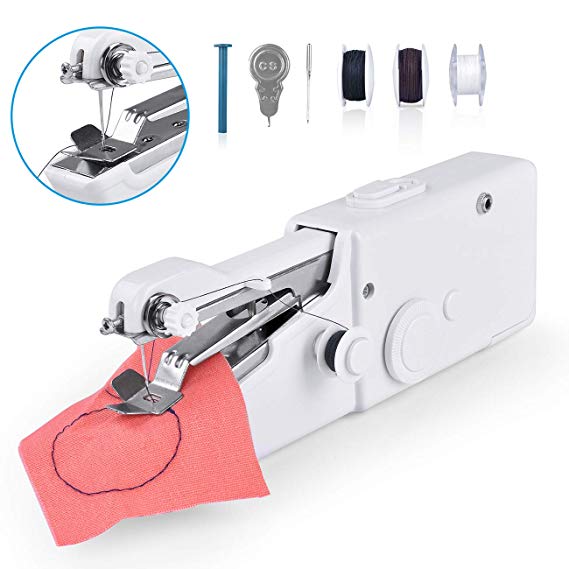 Sewing Machines, Handheld Sewing Machine Mini Portable Sewing Machine for Clothes Fabric Curtains Cordless Home Travel