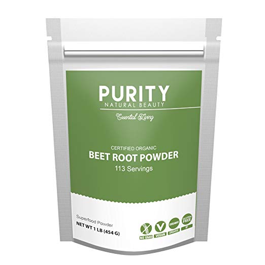 Certified Organic Beet Root Powder - Large 1 Pound Bag of Beet Powder (113 Servings), Great Tasting Beet Juice, Mix Super Beetroot Powder in Water or Morning Smoothie, Beets Supplements, Beets Powder
