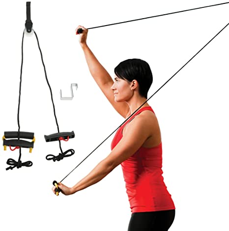 Lifeline Shoulder Pulley for Rotator Cuff Rehabilitation, Physical Therapy, Increased Range of Motion, and Flexibility Exercises with Over Door Attachment, Smooth Pulley and Comfort Handles