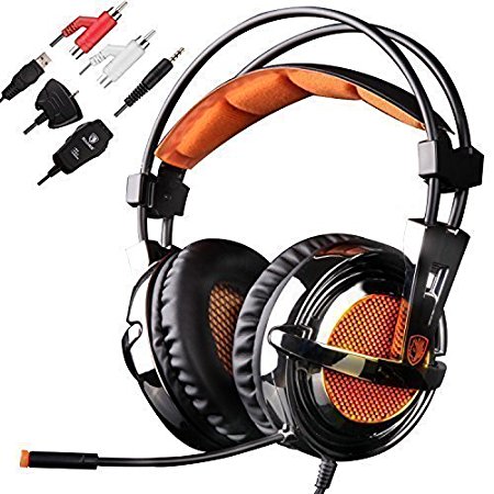 SADES 928 Professional Gaming Headphones Headset Over Ear Headband with High Sensitivity Microphone Volume Control for Mac/ PC/ PS4/ Xbox 360/ New Xbox one /Computer/Smartphone