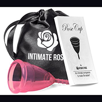 Intimate Rose Menstrual Cup Is Perfect For Beginners - 12 Hour Period Protection With FDA Approved Silicone - More Comfortable Than The Diva Cup - Eco-Friendly Alternative to Tampons & Pads