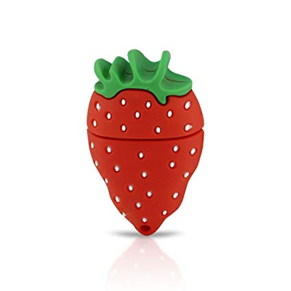 CHUYI Cute and Creative Fruit Series Strawberry Shape 16GB USB 2.0 Flash Drive Pendrive Data Storage Memory Stick Jump Drive Lovely Thumb Drive U Disk Gift